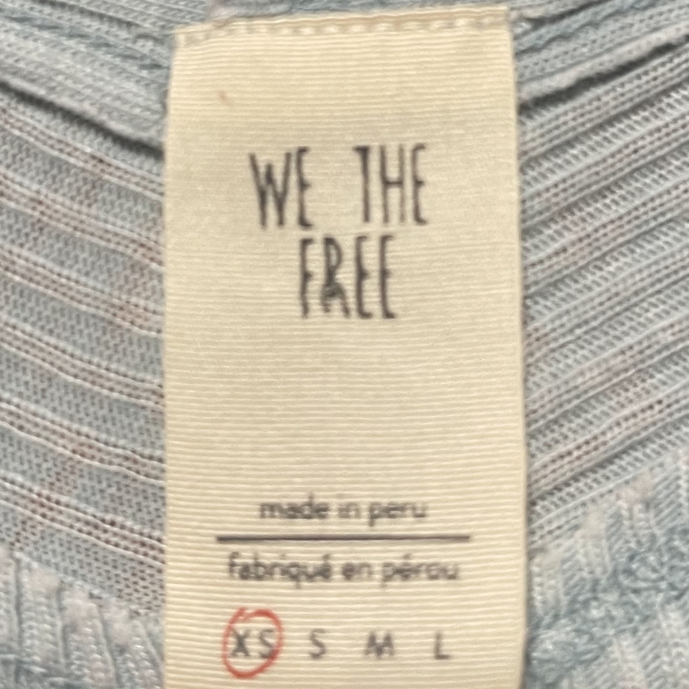 We The Free By Free People Womens Light Blue Oversized V Neck Thermal Sweater XS - Picture 3 of 3
